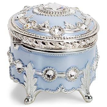 Amazon.com: Splendid Light Blue Sparkling Music Box Jewelry